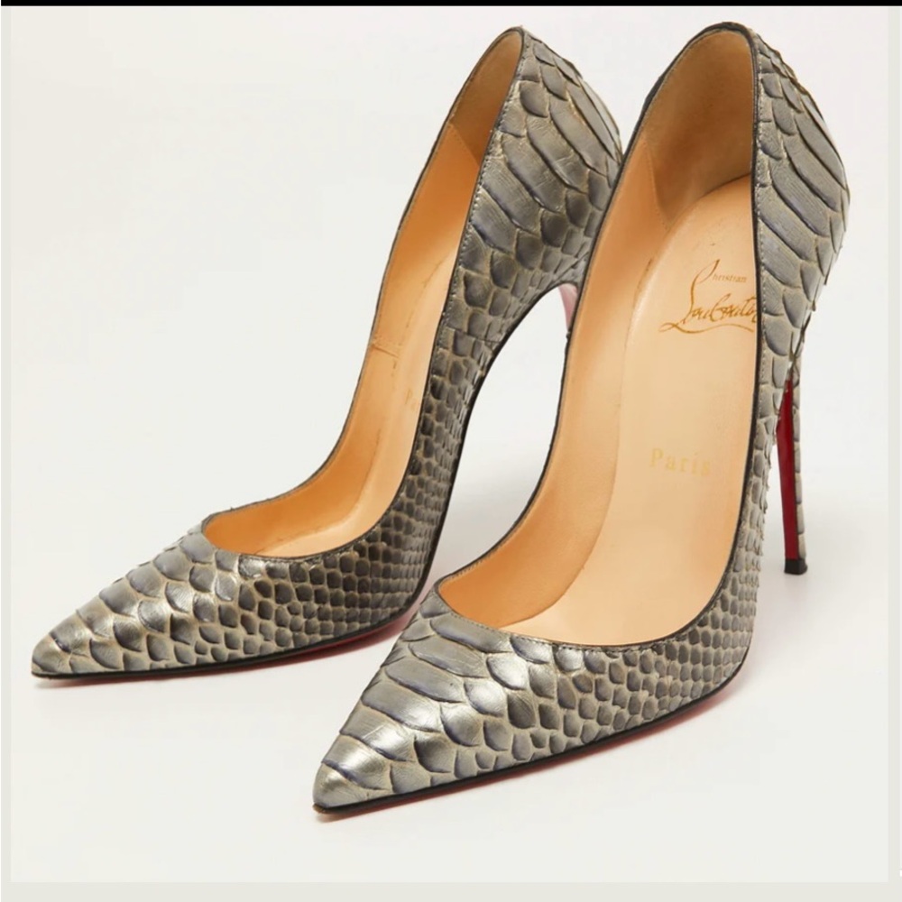 Christian Louboutin Metallic Python So Kate Pump